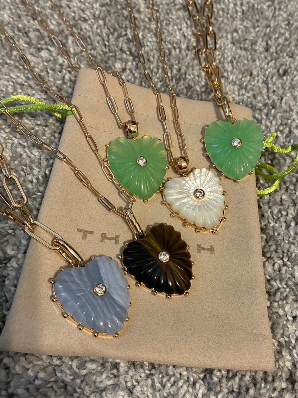 Thatch Malene Heart Paperclip Necklace. Choice of necklace and heart color